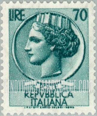 FindYourStampsValue: “Italia” after Syracusean Coin: Italia Type of 1953-54