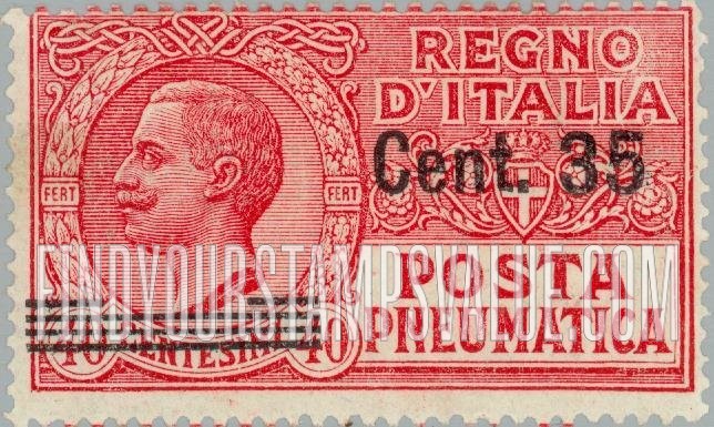 FindYourStampsValue: PNEUMATIC POST - King Victor Emmanuel III: Surcharged