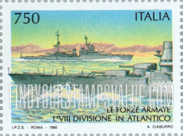 FindYourStampsValue: End of World War II, 50th Anniversary: Atlantic fleet