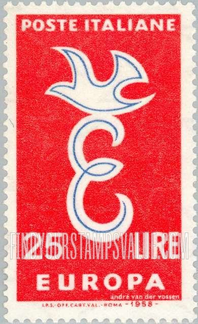 FindYourStampsValue: Europa Issue, 1958: Common Design Type