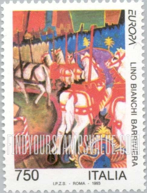FindYourStampsValue: Contemporary Paintings: Carousel Animals, by Lino Bianchi Barriviera