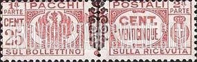 FindYourStampsValue: PARCEL POST - Pacchi Postali: Overprinted Between Halves in Black
