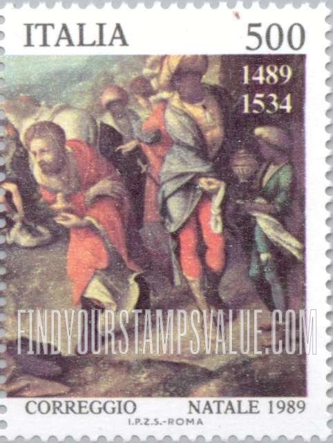 FindYourStampsValue: Adoration of the Kings, by Correggio