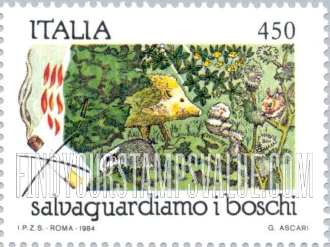 FindYourStampsValue: Forest Preservation: Hedgehog, squirrel, badger