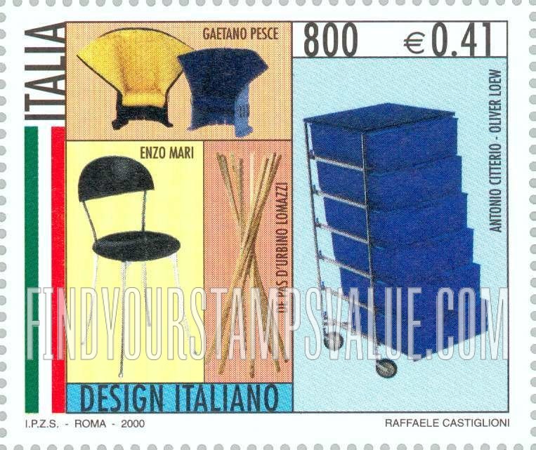 FindYourStampsValue: Italian Design: Gaetano Pesce, Antonio Citterio & Oliver Loew, Enzo Mari, De Pas D’Urbino Lomazzi