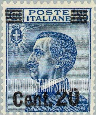FindYourStampsValue: King Victor Emmanuel III: Surcharged