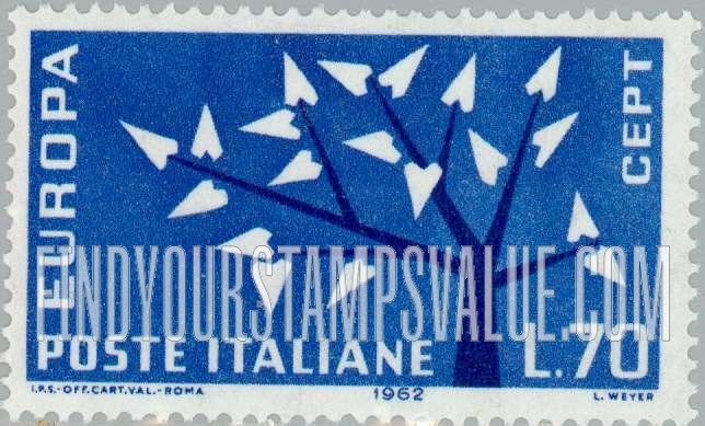 FindYourStampsValue: Europa Issue, 1962: Common Design Type