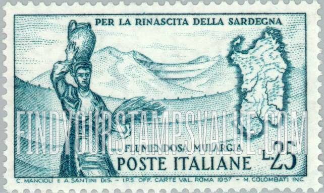 FindYourStampsValue: Peasant, Dams and Map of Sardinia