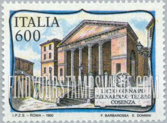 FindYourStampsValue: Italian Schools: Bernardino Telesio gymnasium, Cosenza
