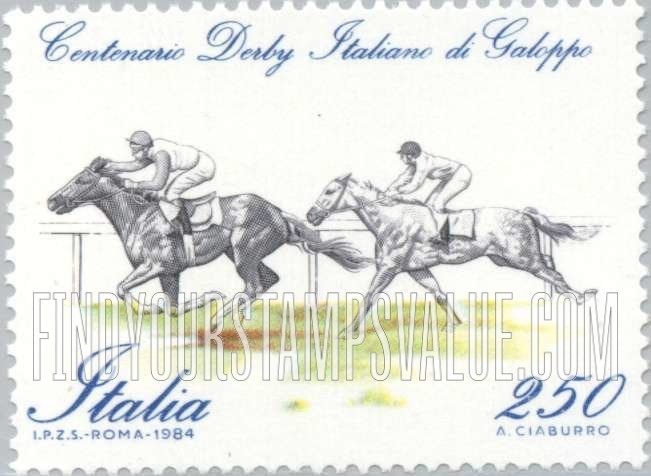 FindYourStampsValue: Italian Derby Centenary: Racing