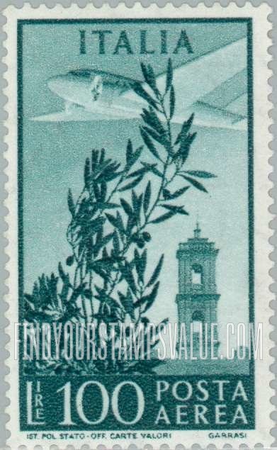 FindYourStampsValue: AIR POST - Types of 1945-46, 1948: Plane over Capitol Bell Tower