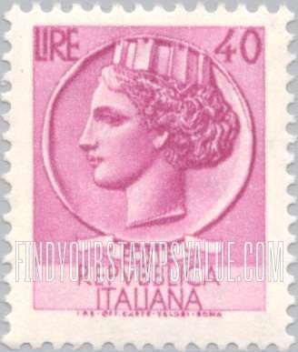 FindYourStampsValue: “Italia” after Syracusean Coin: Italia Type of 1953-54