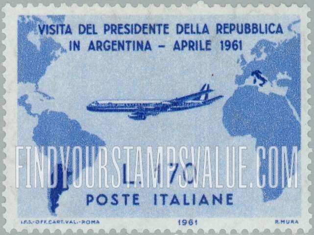 FindYourStampsValue: Map Showing Flight from Italy to Argentina