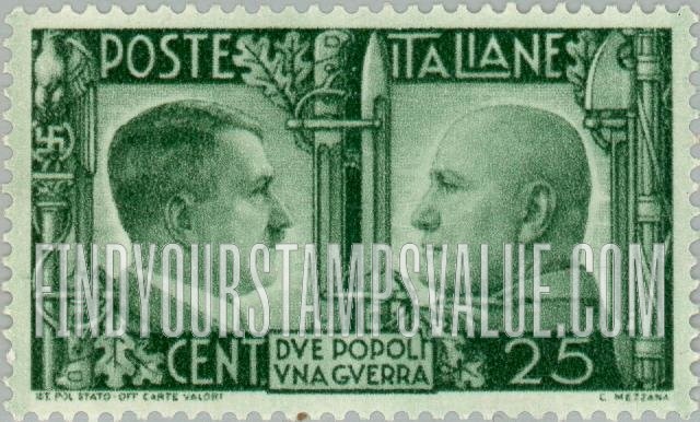 FindYourStampsValue: Adolf Hitler and Benito Mussolini