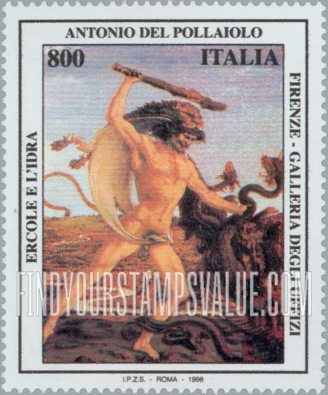 FindYourStampsValue: Hercules and the Hydra, by Antonio Del Pollaiolo (1429-98)