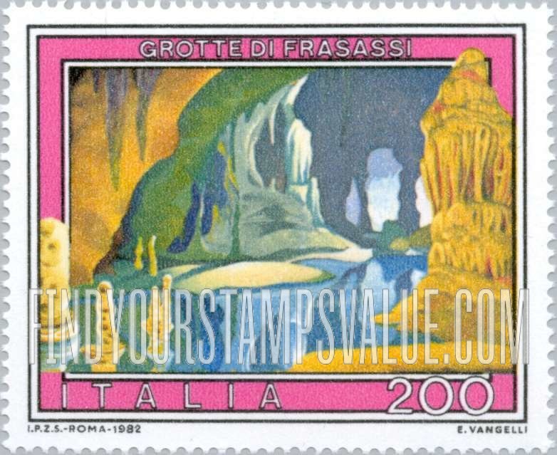 FindYourStampsValue: Tourist Type of 1974: Frasassi Caves