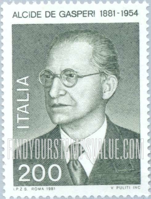 FindYourStampsValue: Alcide de Gasperi (1881-1954), Statesman