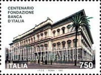 FindYourStampsValue: Bank of Italy, Centennial: Bank exterior