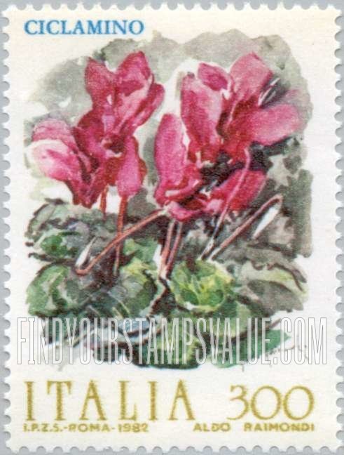 FindYourStampsValue: Flower Type of 1981: Cyclamens