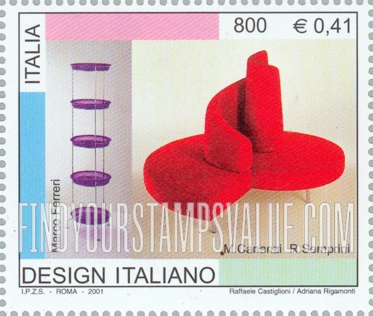 FindYourStampsValue: Italian Design: Marco Ferreri, M. Cananzi and R. Semprini