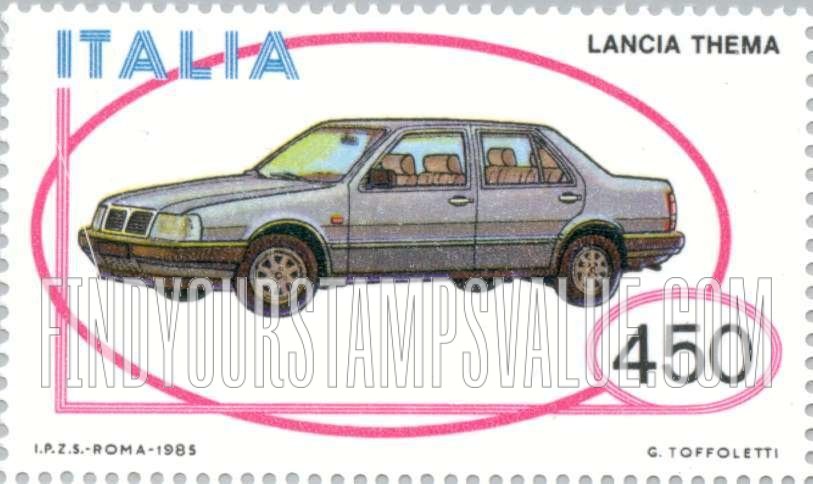 FindYourStampsValue: Italian Vehicle Type of 1984: Lancia Thema