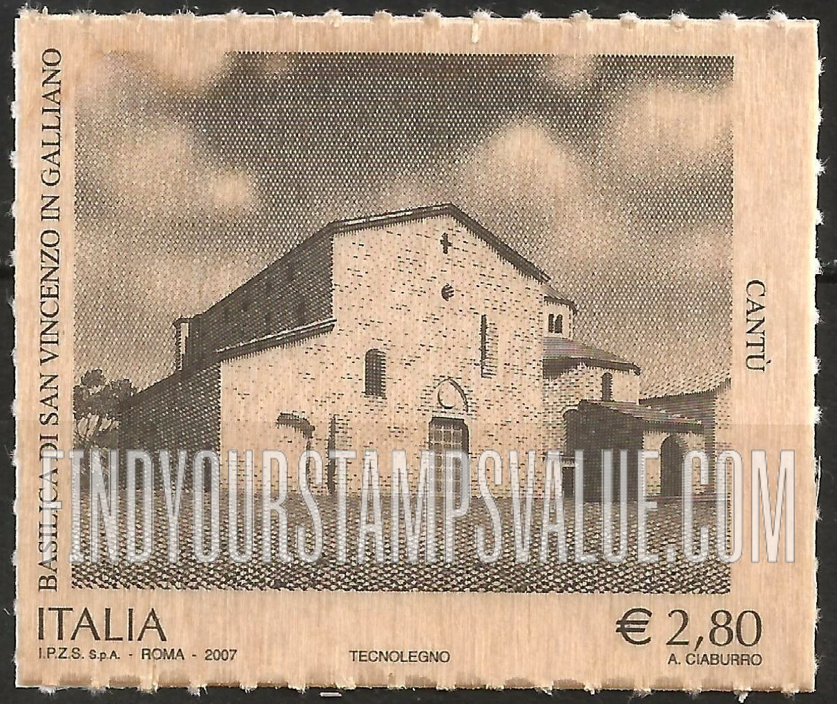 FindYourStampsValue: San Vincenzo Basilica, Galliano