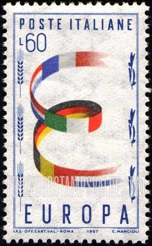 FindYourStampsValue: “United Europe”: Flags in Original Colors