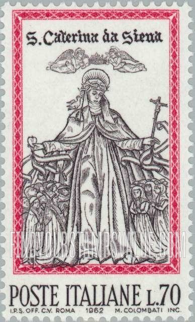 FindYourStampsValue: St. Catherine, 15th century woodcut