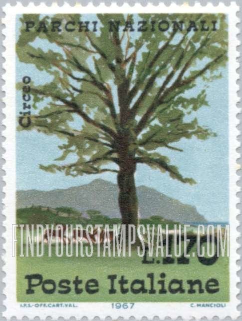 FindYourStampsValue: Oak and deer, Circeo