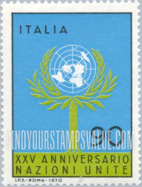 FindYourStampsValue: Tree and UN Emblem