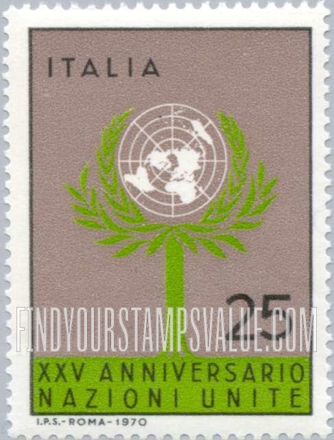 FindYourStampsValue: Tree and UN Emblem