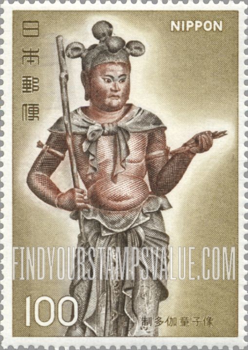 FindYourStampsValue: Statue of Seitaka-doji, Messenger, Kamakura Period - 制多伽童子、鎌倉時代