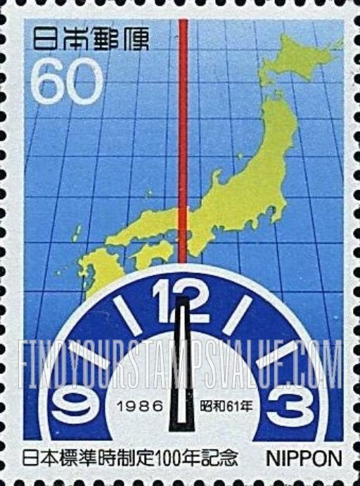 FindYourStampsValue: Japanese Standard Time, Centenary - 日本標準時制定100年