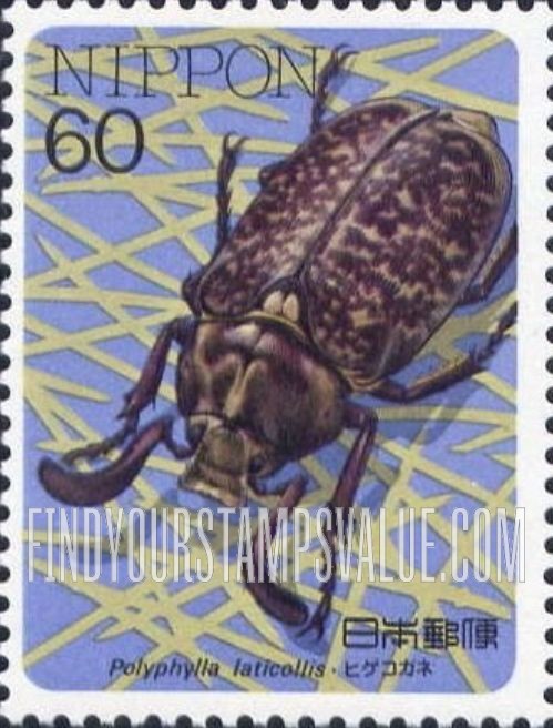 FindYourStampsValue: Polyphylla laticollis - ヒゲコガネ