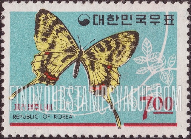 FindYourStampsValue: Silk Butterfly (Sericinus Telamon) - 꼬리 명주 나비