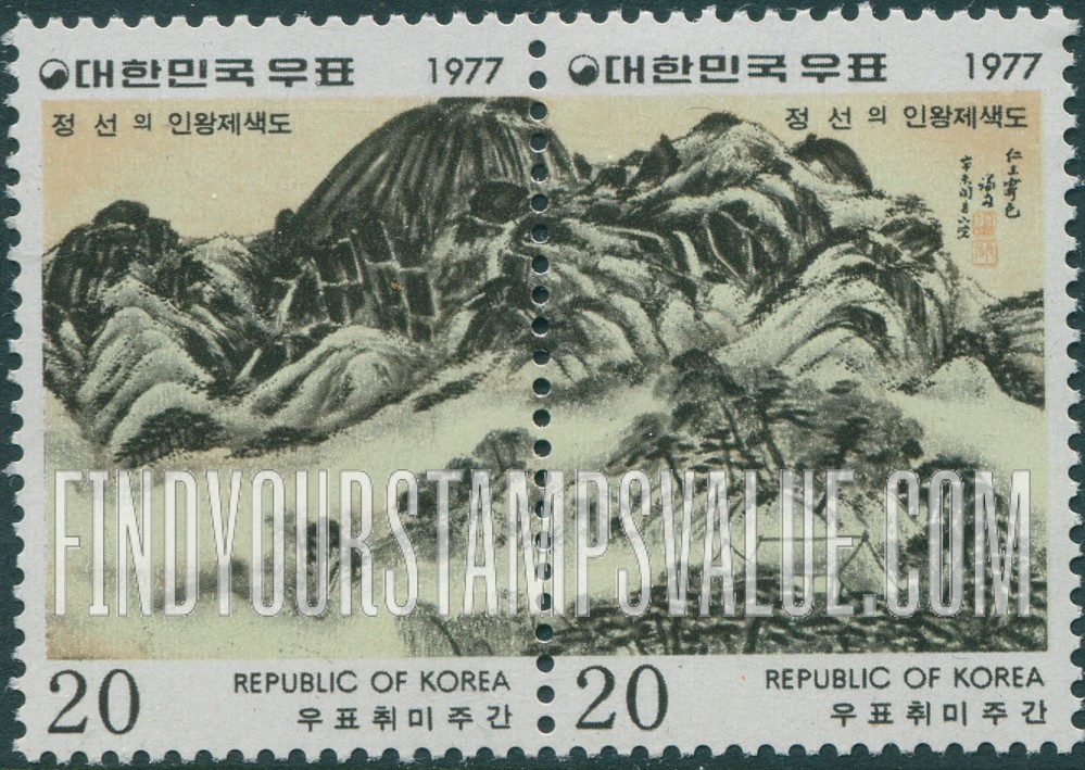 FindYourStampsValue: Mt. Inwang after the Rain by Chung Seon - 정선의 인왕제색도