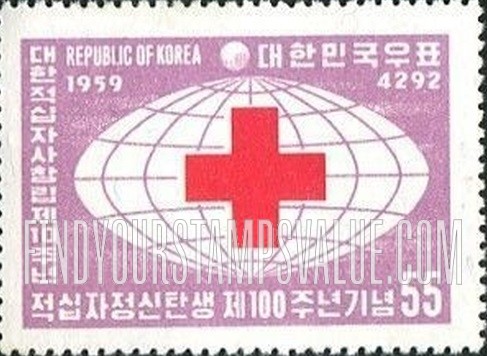 FindYourStampsValue: Red Cross Superimposed on Globe