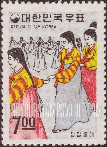 FindYourStampsValue: Girls Dancing in the Moonlight - 강강술래