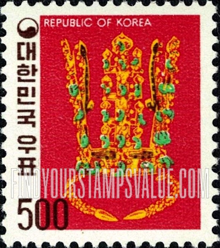 FindYourStampsValue: Gold Crown, from Chonmachong Mound - 천마총 금관