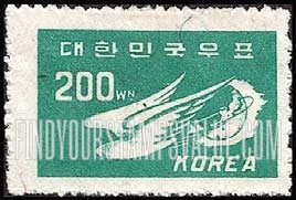 FindYourStampsValue: Stylized Bird and Globe - 새와 지구