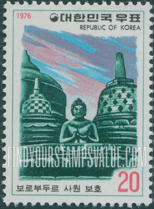 FindYourStampsValue: Stupas, Buddha of Borobudur - 스투파, 보로부두르 부처