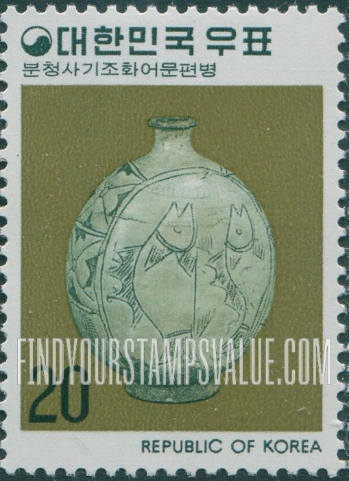 FindYourStampsValue: Punch'ong Jar - 분청사기조화어문편병