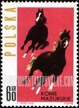 FindYourStampsValue: Horses: Horses from Mazury Region