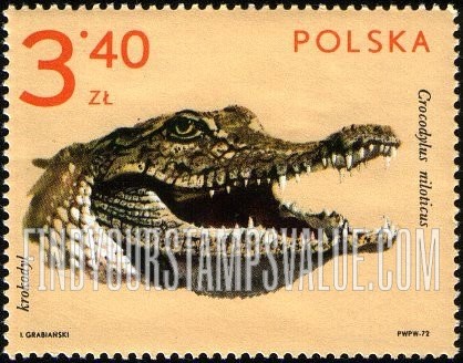 FindYourStampsValue: Zoo Animals: Crocodile