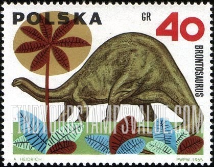 FindYourStampsValue: Dinosaurs: Brontosaurus