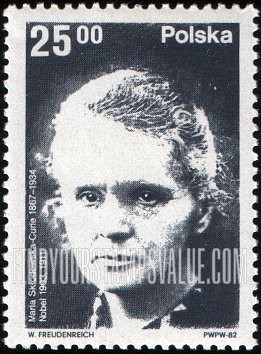 FindYourStampsValue: Polish Nobel Prize Winners: Marie Curie (1867-1934), physicist 1903, 1911