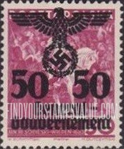 FindYourStampsValue: OCCUPATION - Similar Surcharge on Stamps of 1938-39: John III Sobieski entering Vienna