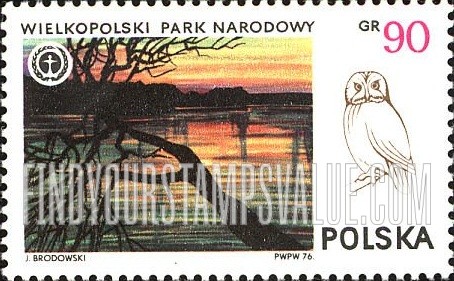 FindYourStampsValue: National Parks: Wielkopolski Park and Owl