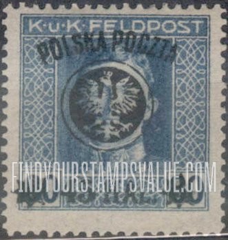 FindYourStampsValue: Emperor Karl I: Austrian Military Stamps of 1917