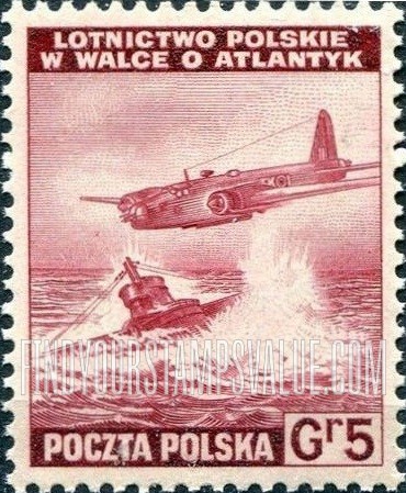 FindYourStampsValue: EXILE GOVERNMENT IN GREAT BRITAIN - Polish Air Force in Battle of the Atlantic